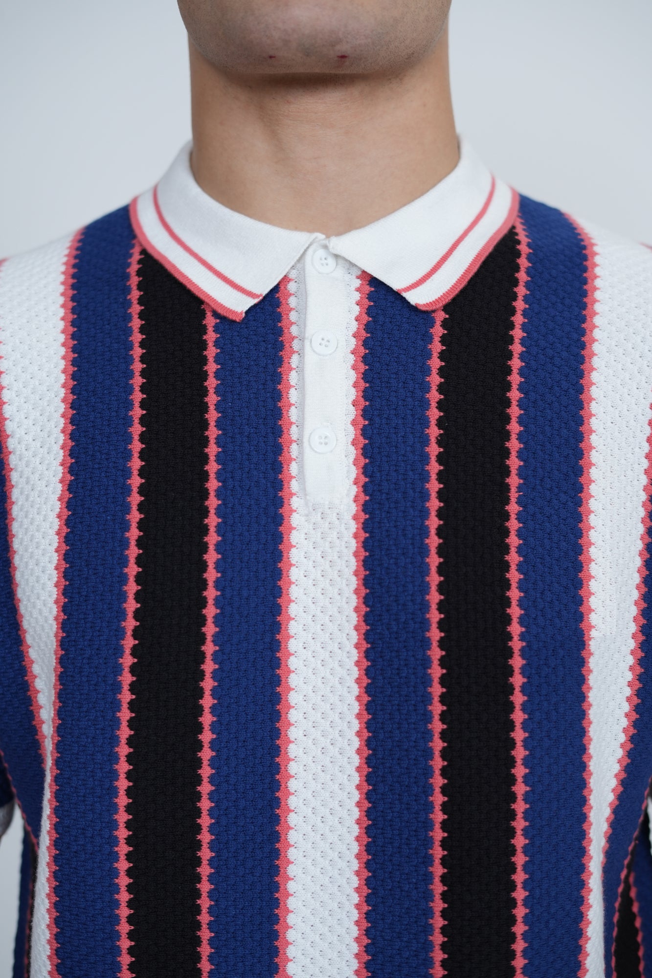 Knitted Vertical Stripe Polo – Men's Premium Knitwear Polo Shirt