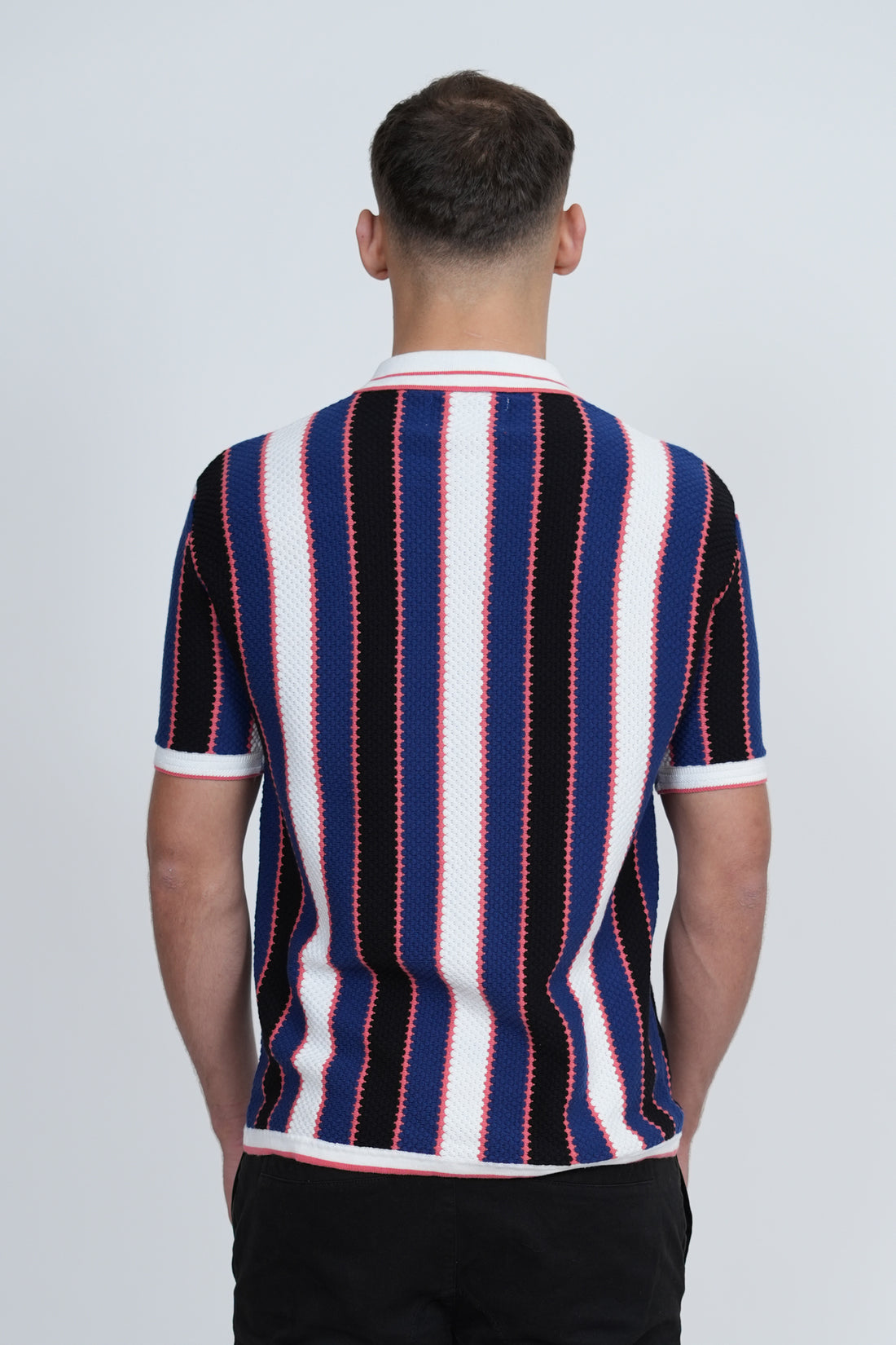 Knitted Vertical Stripe Polo – Men's Premium Knitwear Polo Shirt