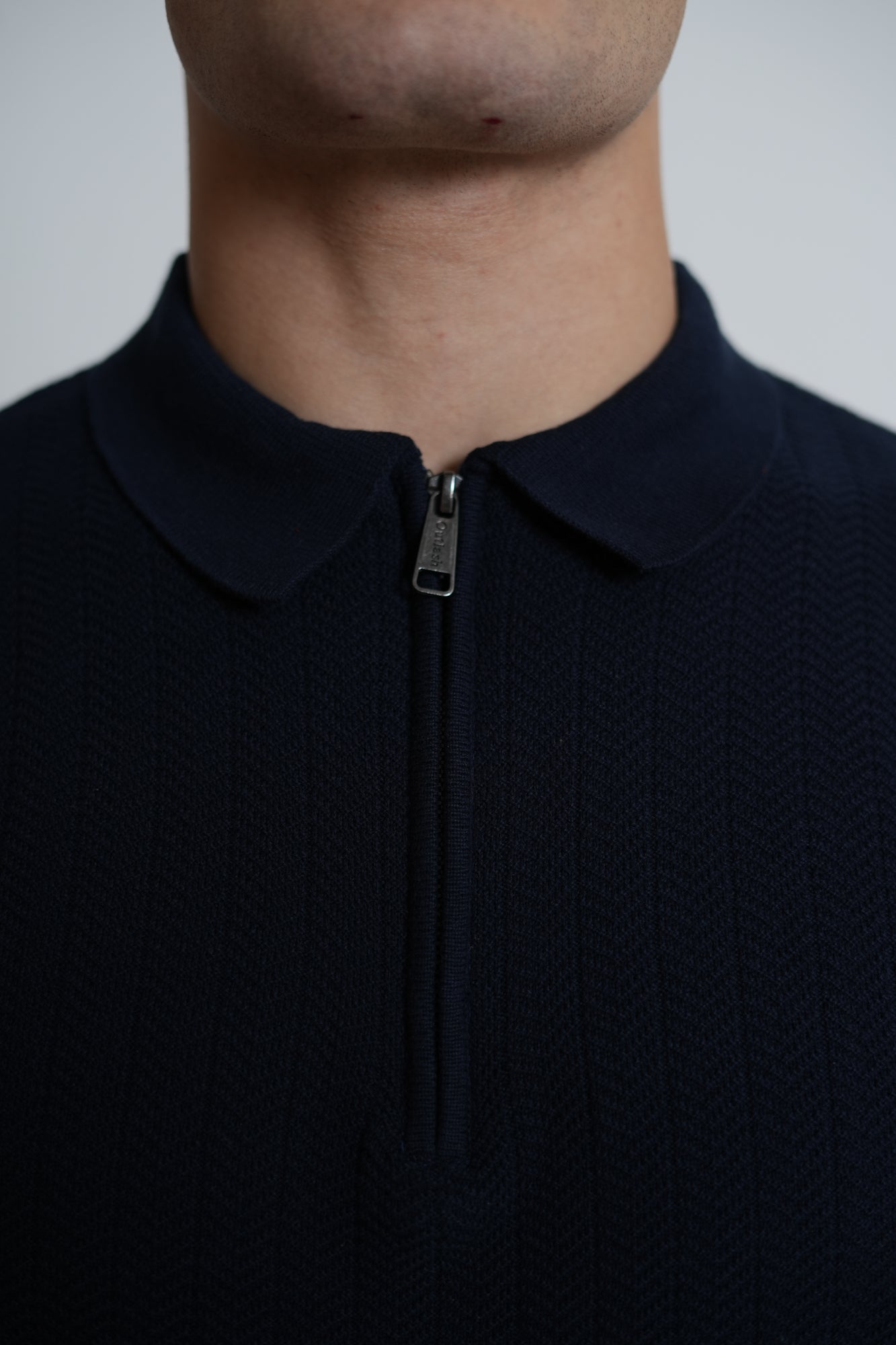 Knitted Jacquard Polo | Men's Premium Knitwear Polo Shirt | Textured Knit Polo