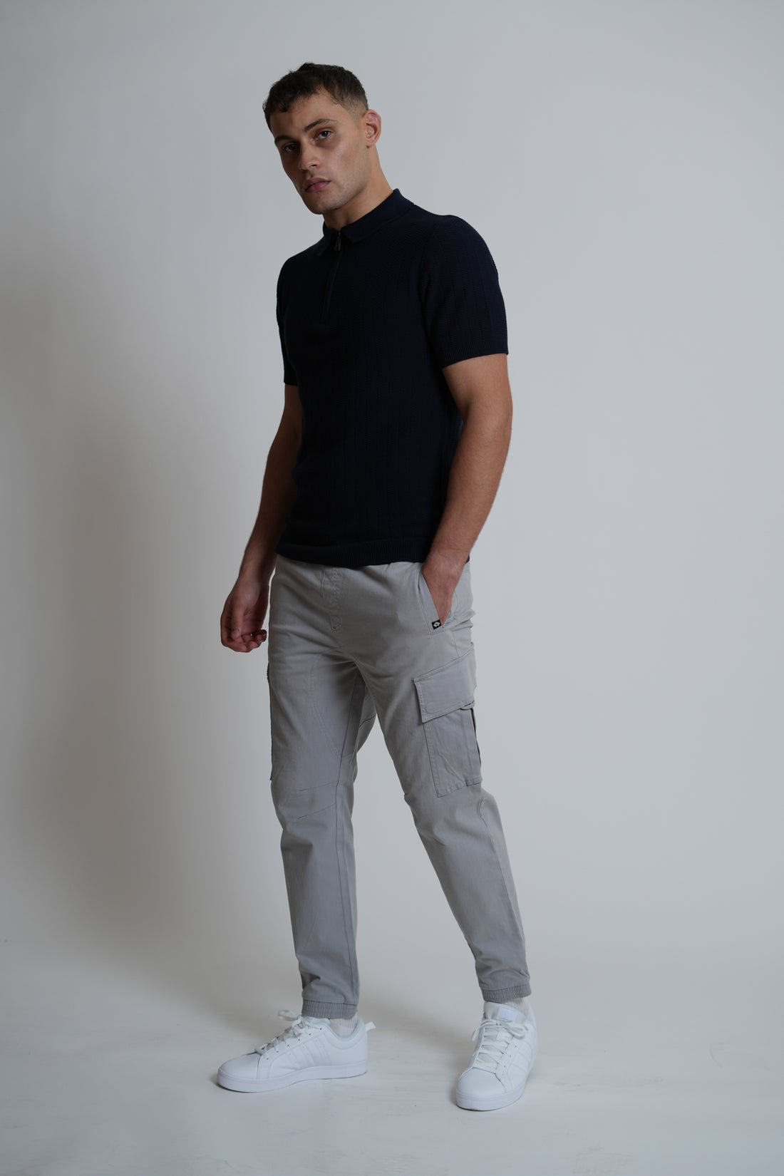 Knitted Jacquard Polo | Men's Premium Knitwear Polo Shirt | Textured Knit Polo