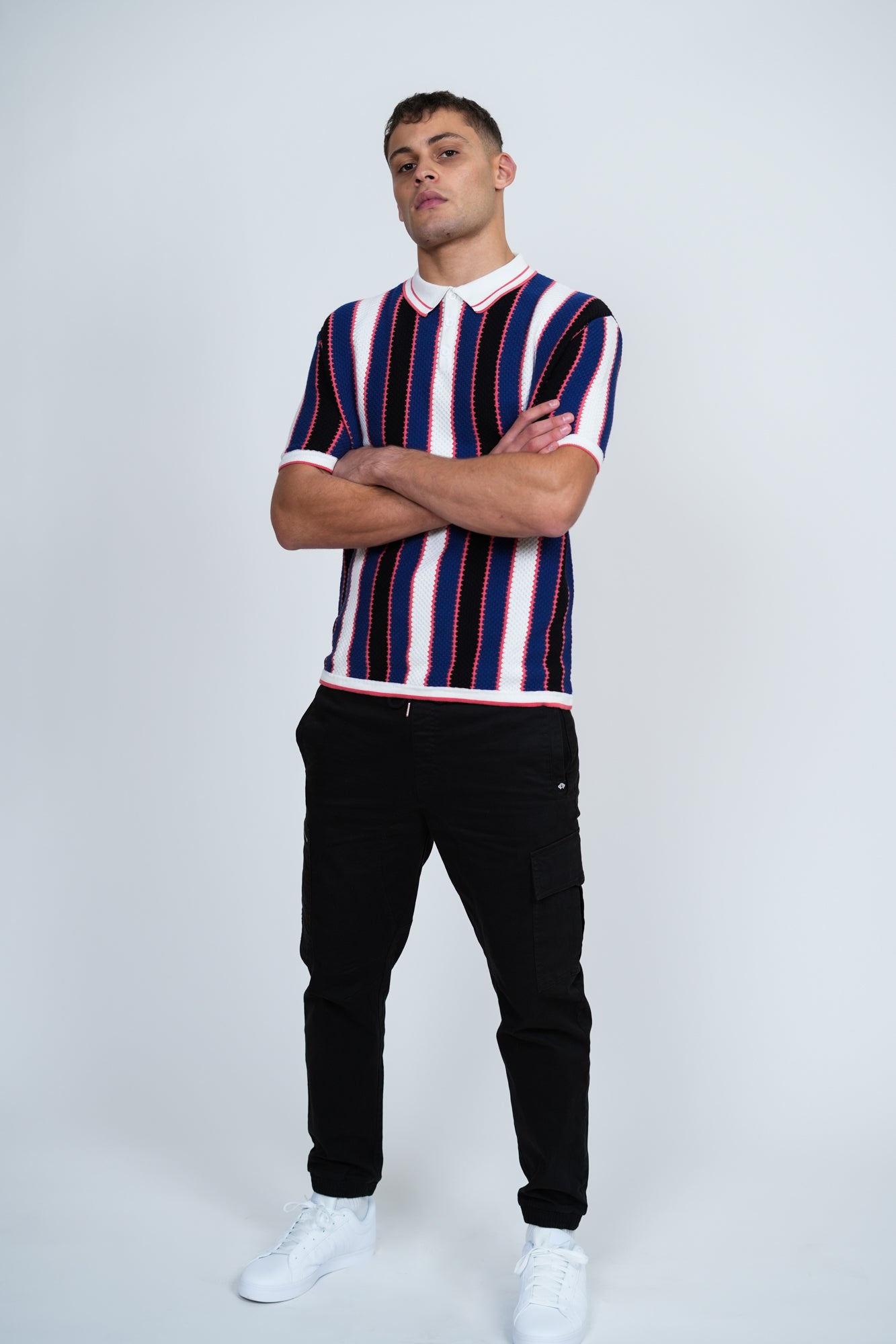 Knitted Vertical Stripe Polo – Men's Premium Knitwear Polo Shirt