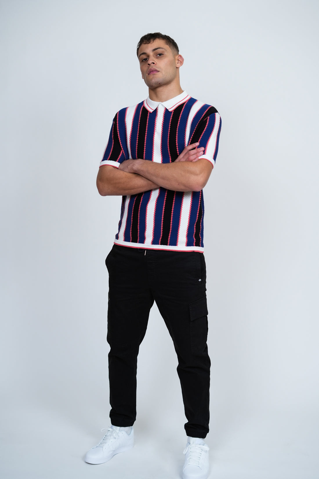 Knitted Vertical Stripe Polo – Men's Premium Knitwear Polo Shirt