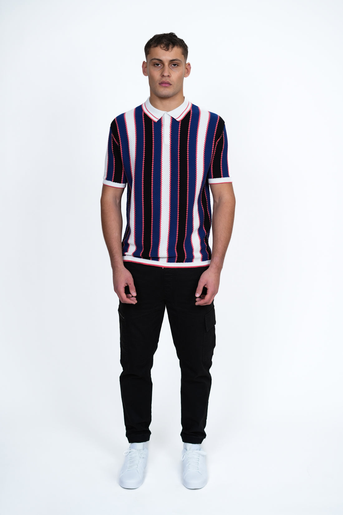 Knitted Vertical Stripe Polo – Men's Premium Knitwear Polo Shirt