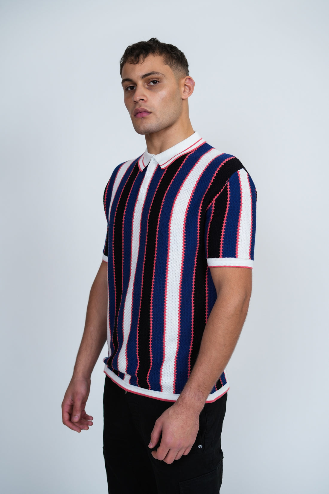 Knitted Vertical Stripe Polo – Men's Premium Knitwear Polo Shirt