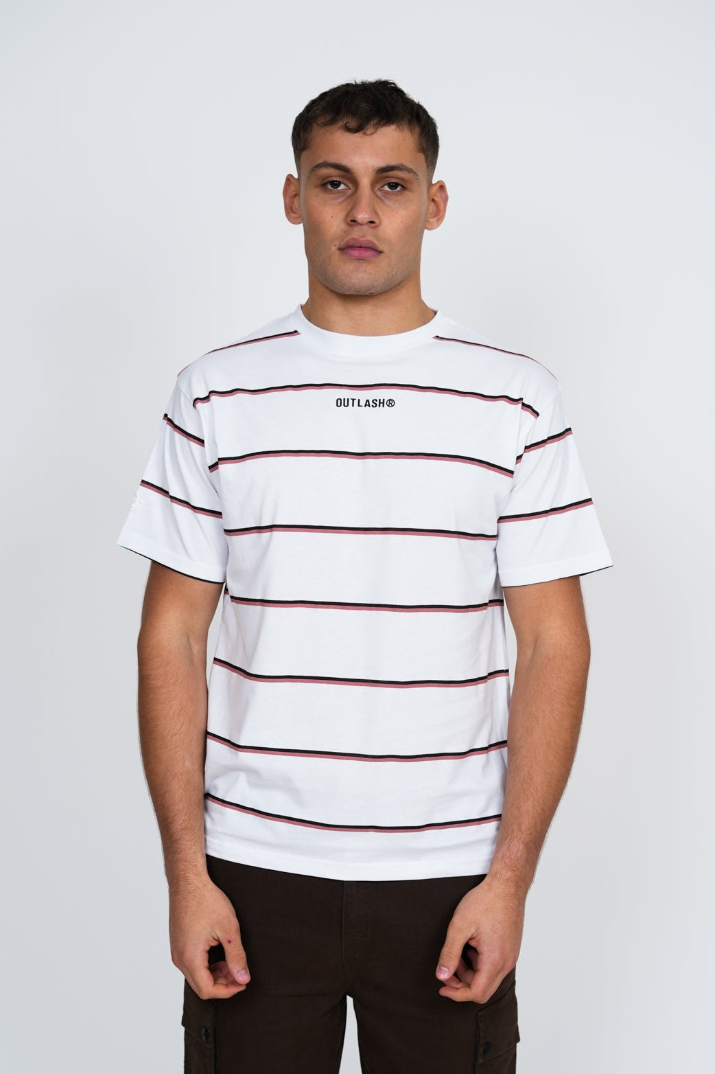 Stripe T-Shirt – Men's Premium Cotton Striped Tee with Logo Print
