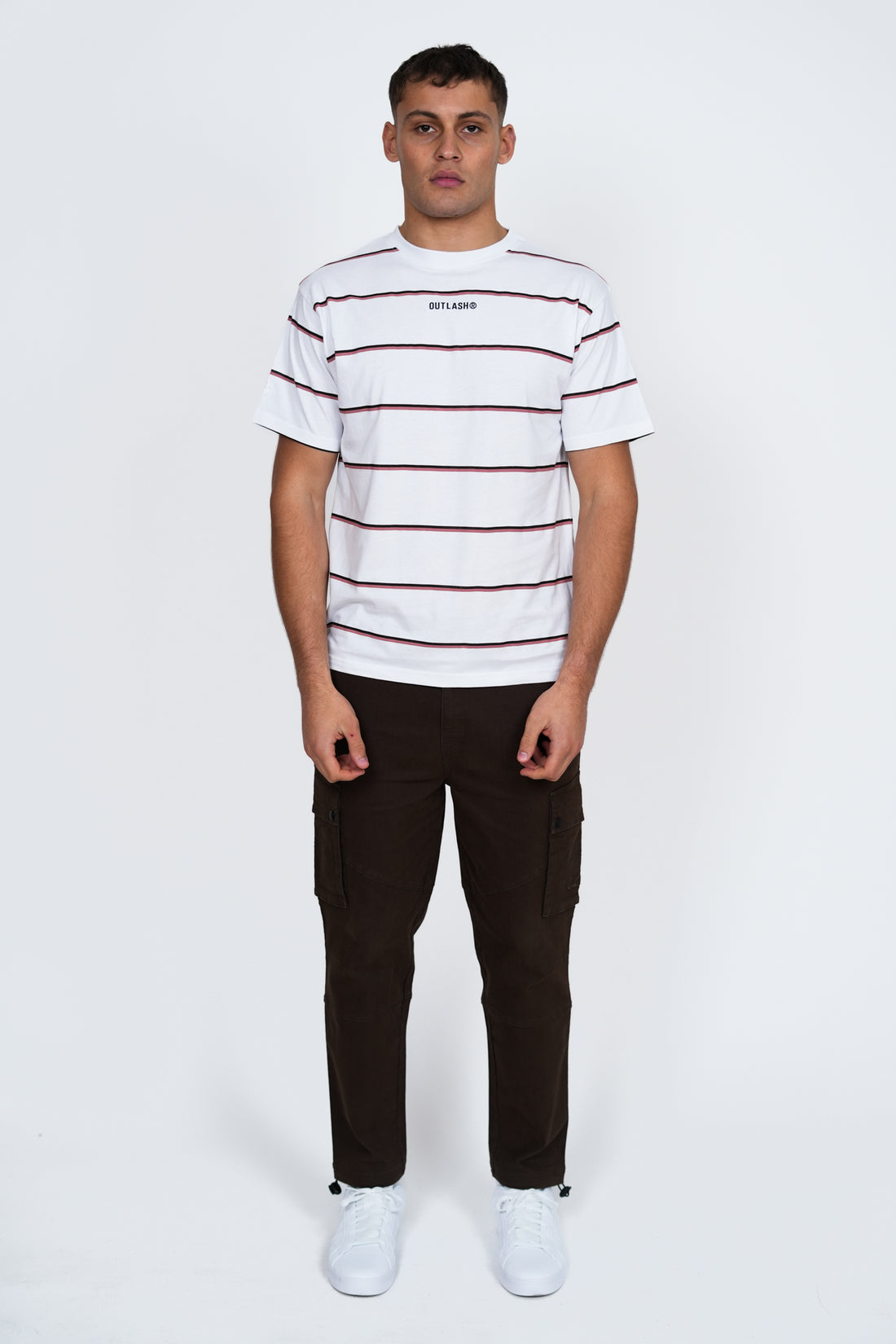 Stripe T-Shirt – Men's Premium Cotton Striped Tee with Logo Print