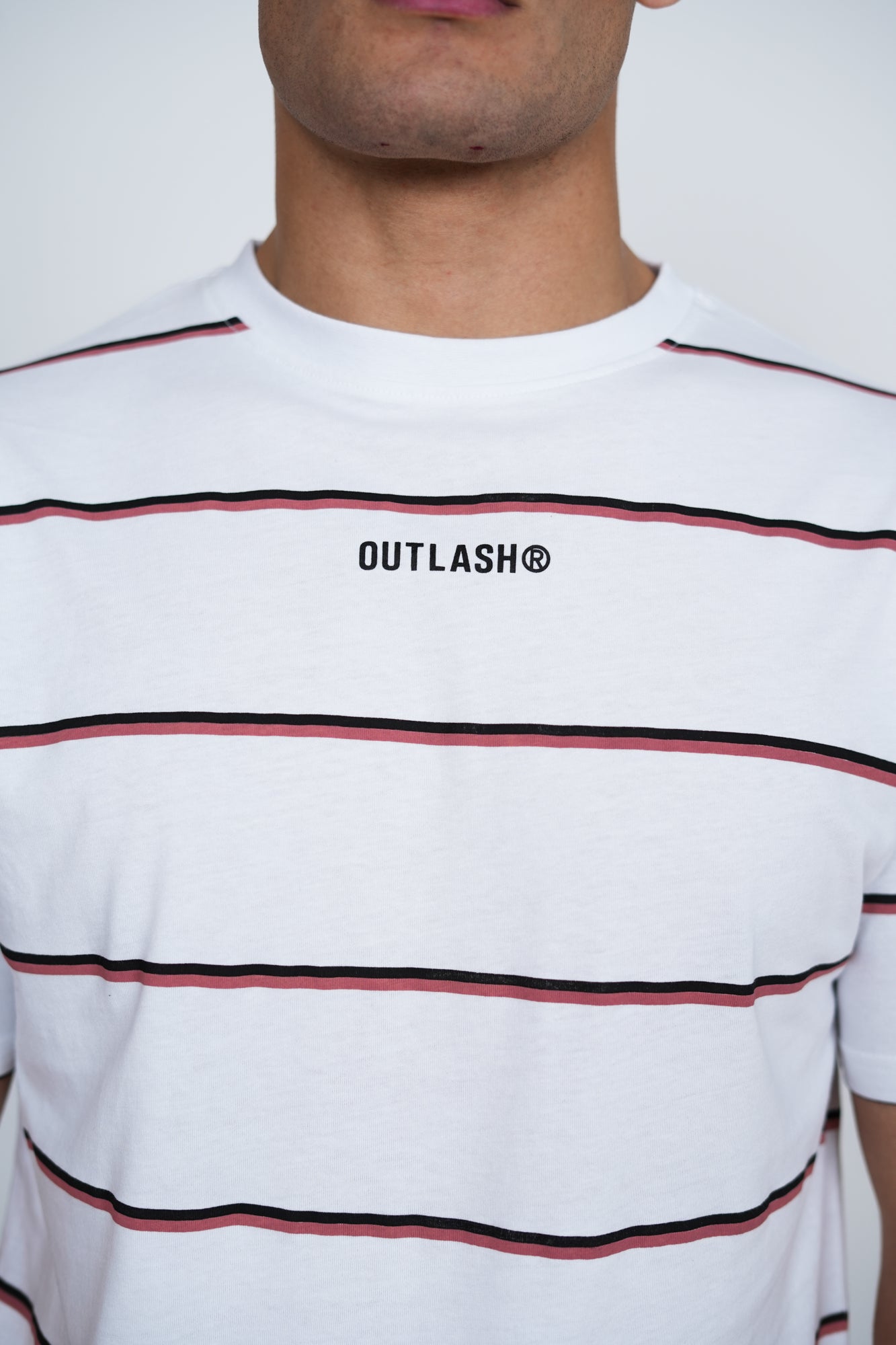 Stripe T-Shirt – Men's Premium Cotton Striped Tee with Logo Print
