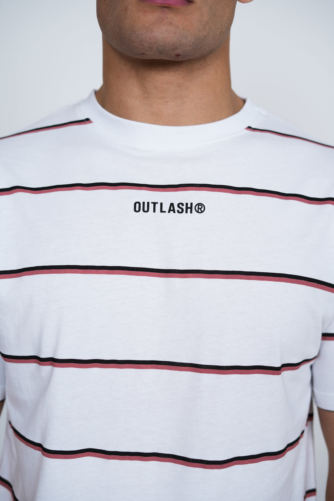 Stripe T-Shirt – Men's Premium Cotton Striped Tee with Logo Print