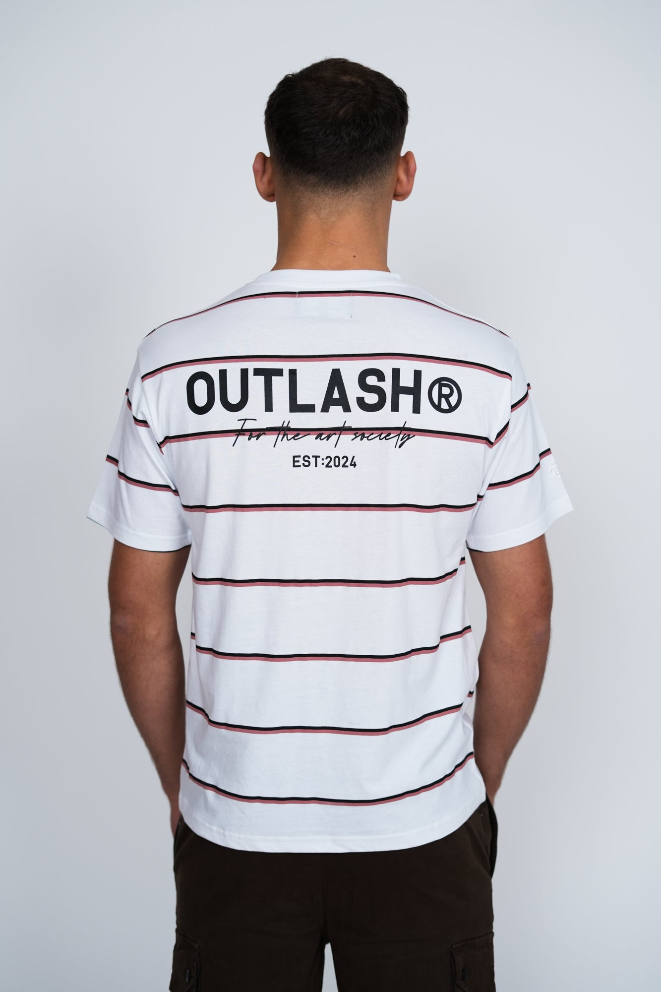 Stripe T-Shirt – Men's Premium Cotton Striped Tee with Logo Print