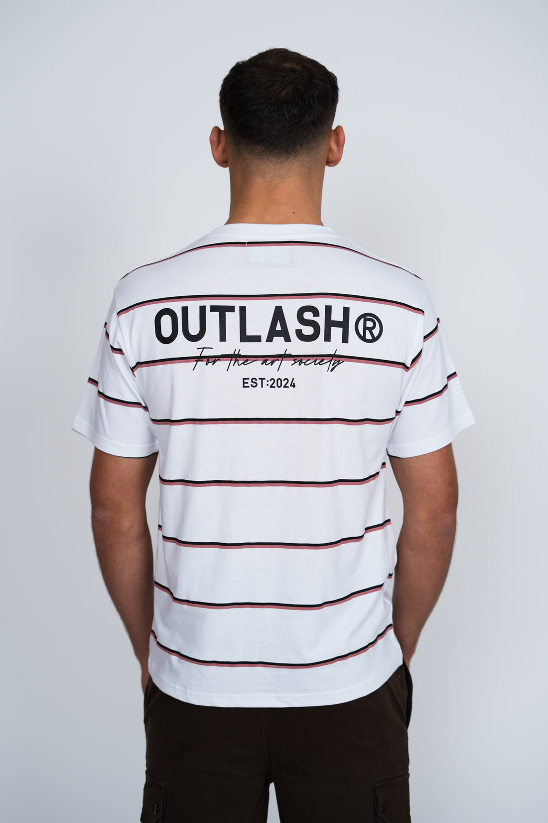 Stripe T-Shirt – Men's Premium Cotton Striped Tee with Logo Print