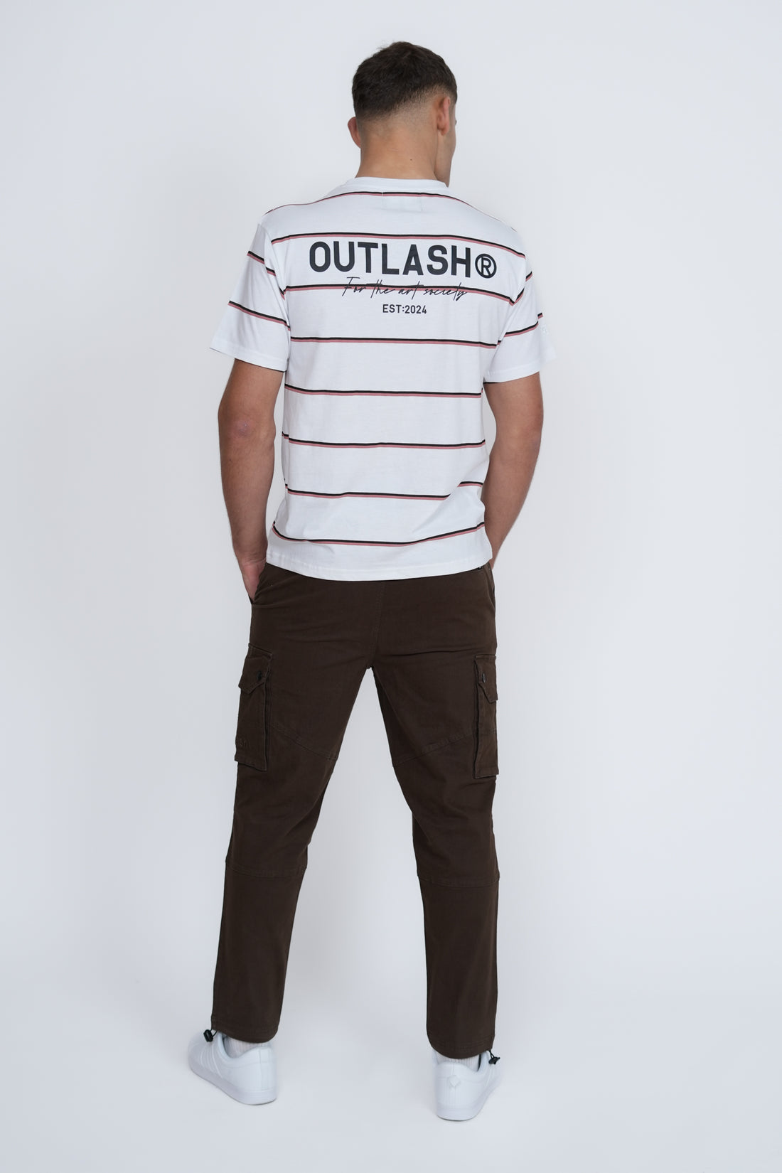 Stripe T-Shirt – Men's Premium Cotton Striped Tee with Logo Print