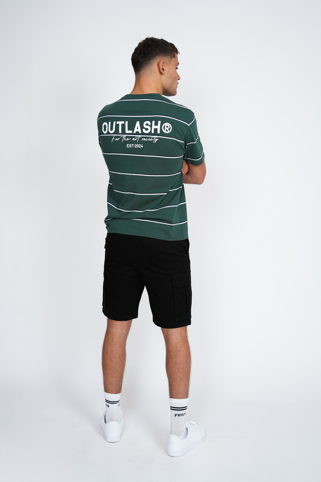 Stripe T-Shirt – Men's Premium Cotton Striped Tee with Logo Print