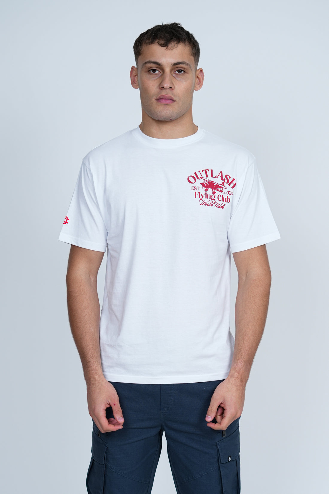 Flying Club T-Shirt | Men's Premium Cotton Graphic Tee | Outlash EST:024 Streetwear
