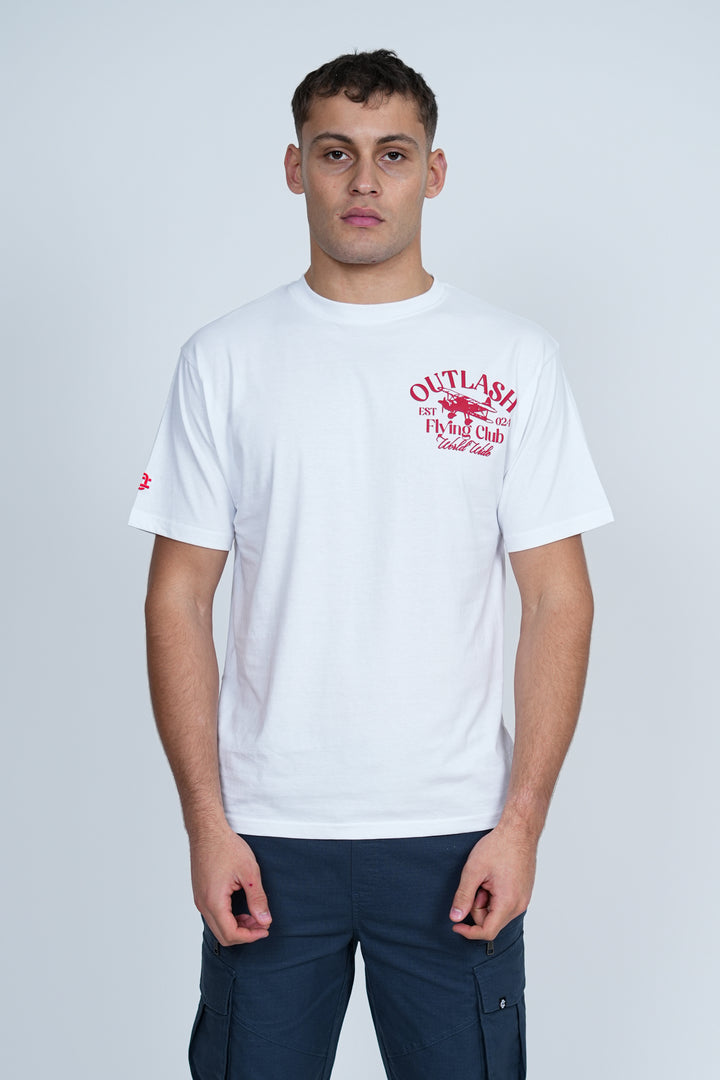 Flying Club T-Shirt | Men's Premium Cotton Graphic Tee | Outlash EST:024 Streetwear