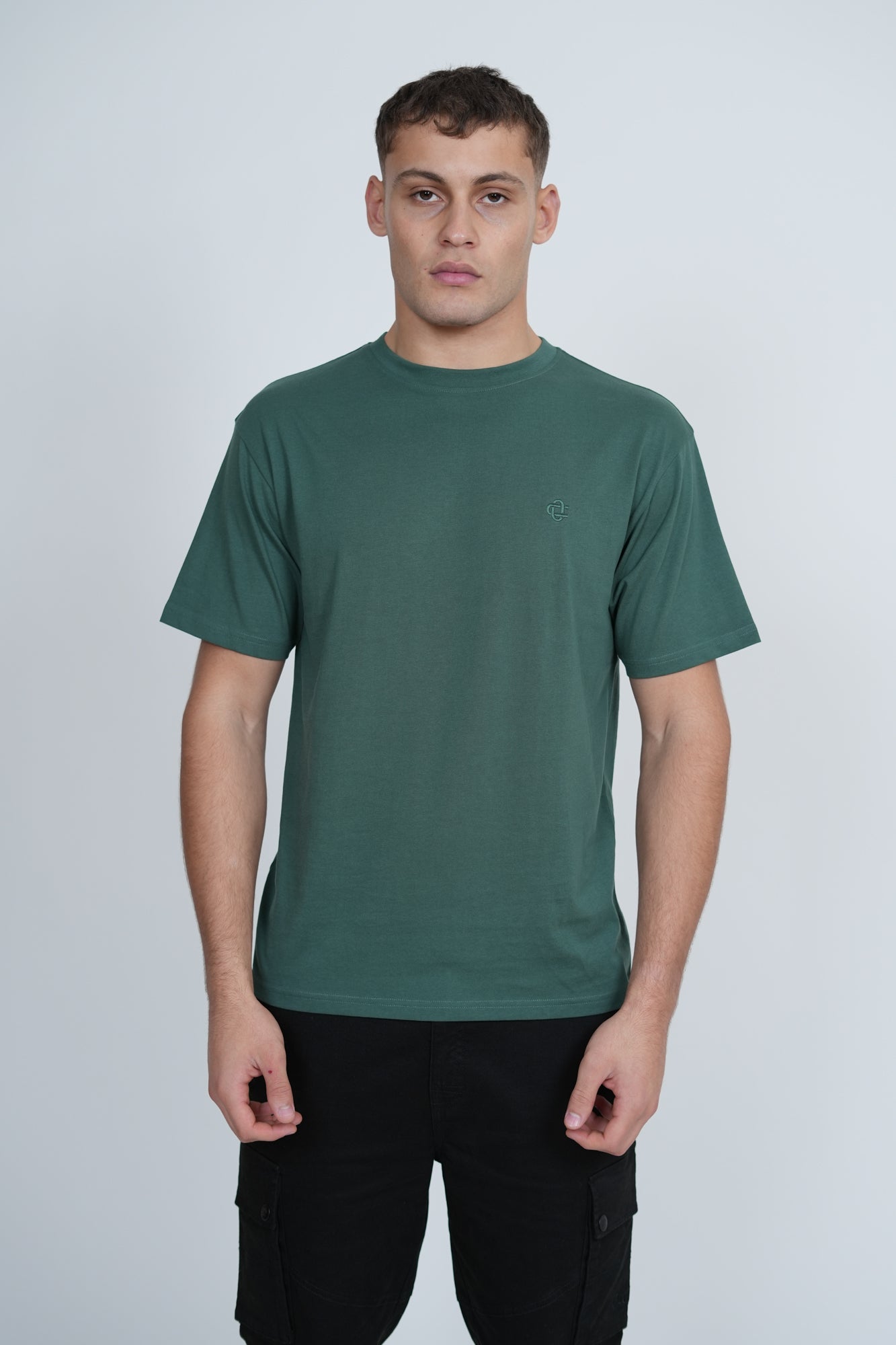 Basic Logo T-Shirt – Men's Premium Cotton Embroidered Tee