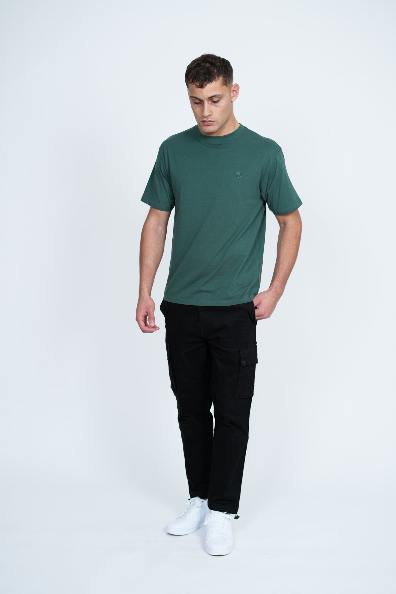 Basic Logo T-Shirt – Men's Premium Cotton Embroidered Tee