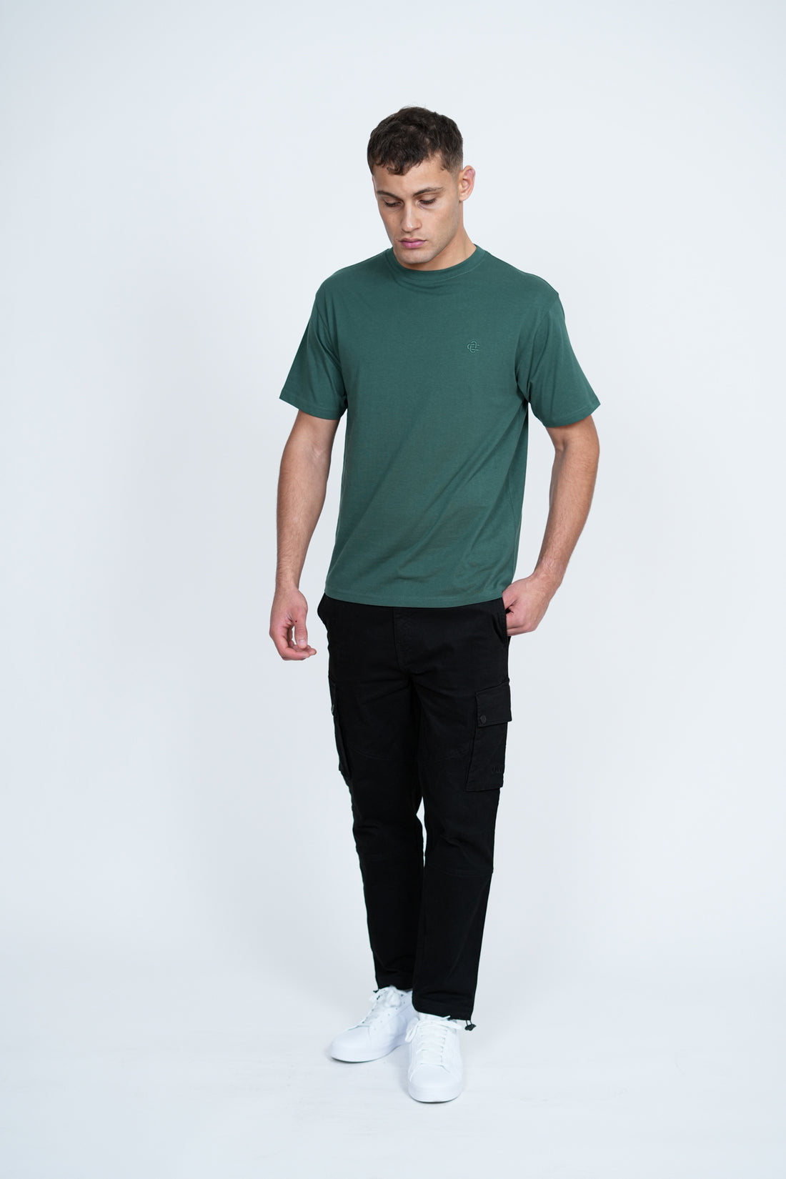 Basic Logo T-Shirt – Men's Premium Cotton Embroidered Tee