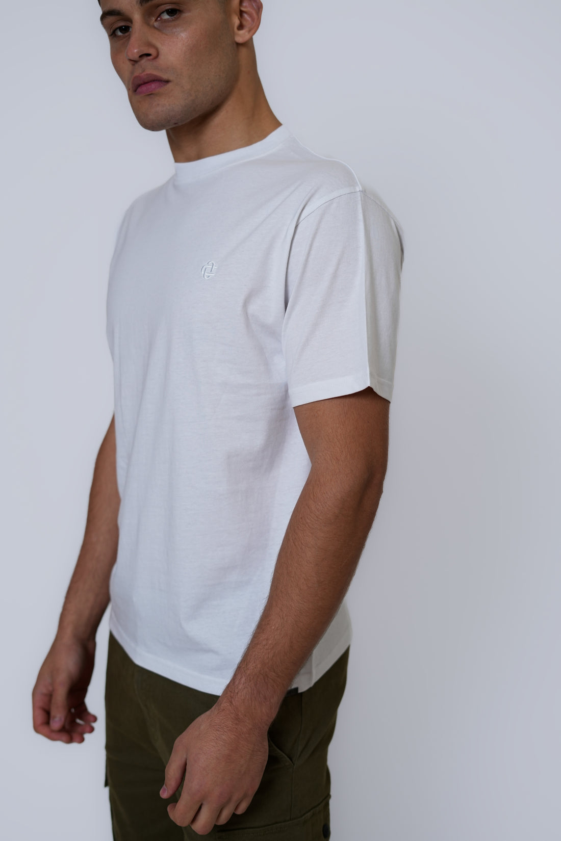 Basic Logo T-Shirt – Men's Premium Cotton Embroidered Tee