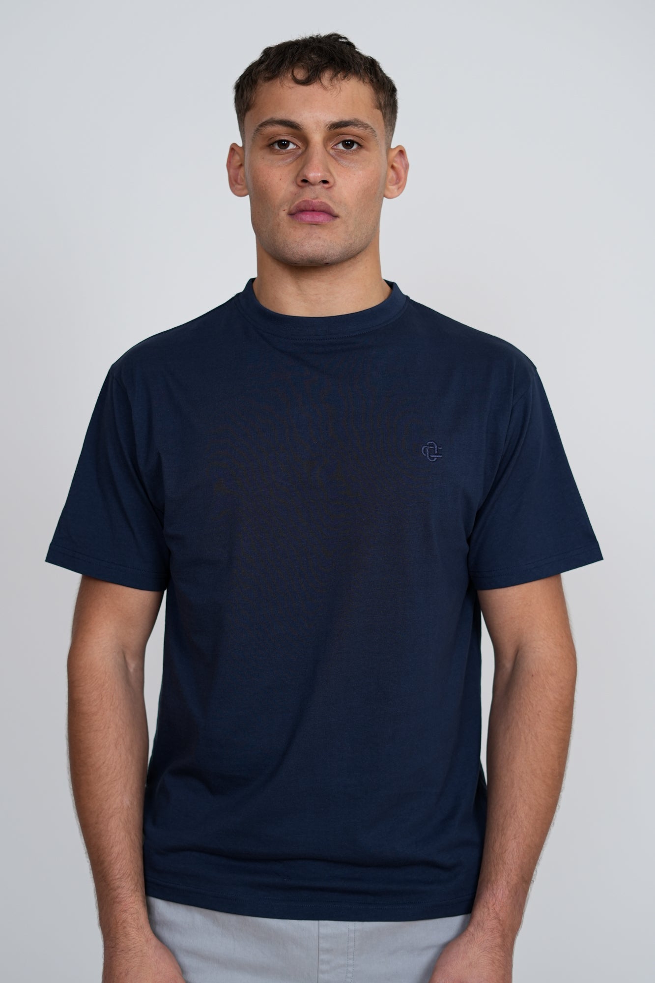 Basic Logo T-Shirt – Men's Premium Cotton Embroidered Tee