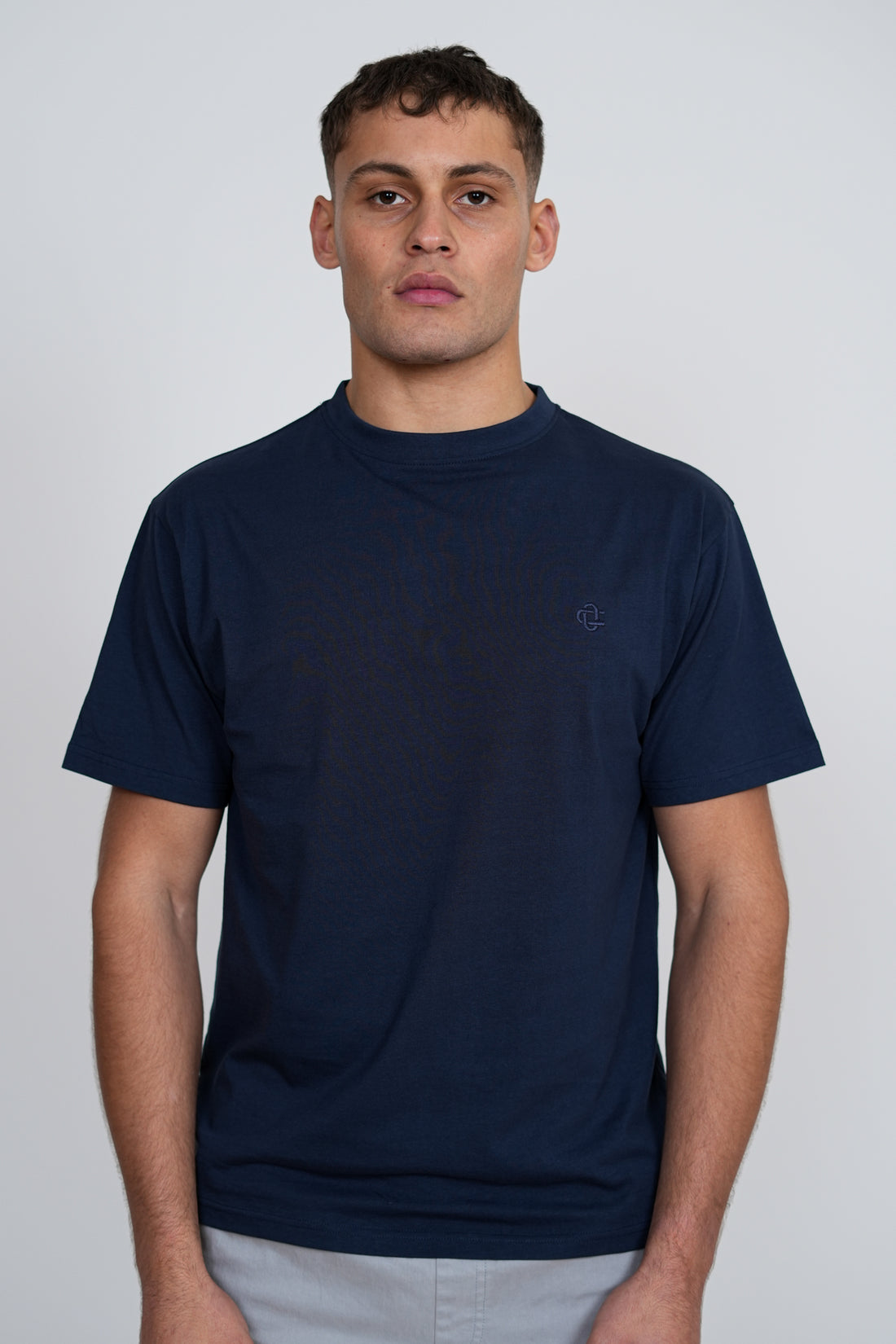 Basic Logo T-Shirt – Men's Premium Cotton Embroidered Tee