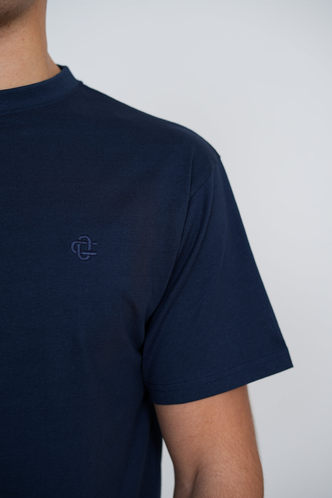 Basic Logo T-Shirt – Men's Premium Cotton Embroidered Tee