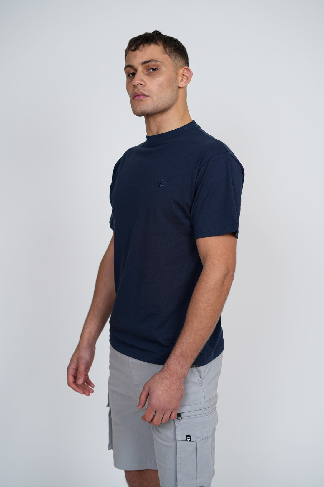 Basic Logo T-Shirt – Men's Premium Cotton Embroidered Tee