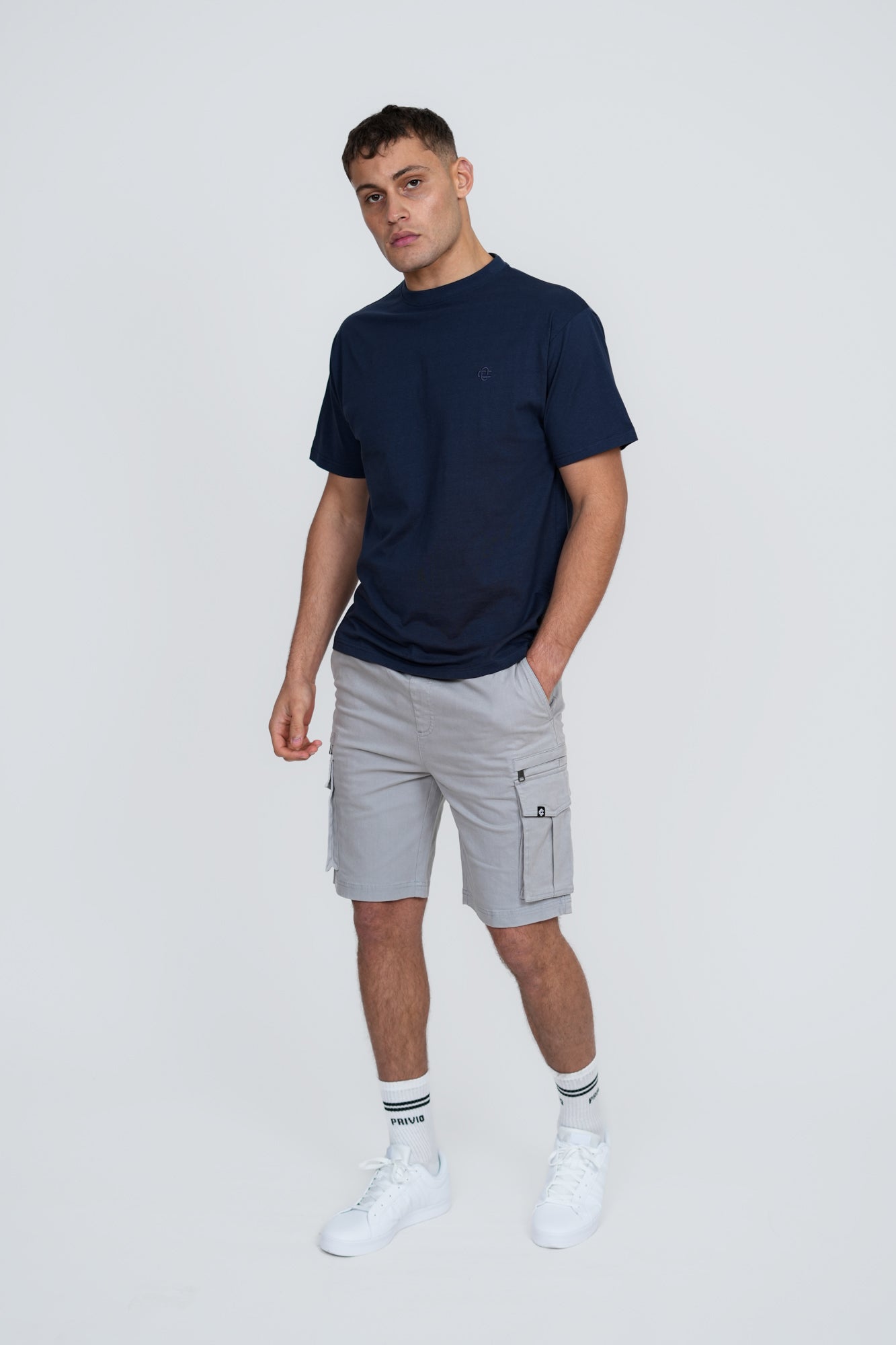 Basic Logo T-Shirt – Men's Premium Cotton Embroidered Tee