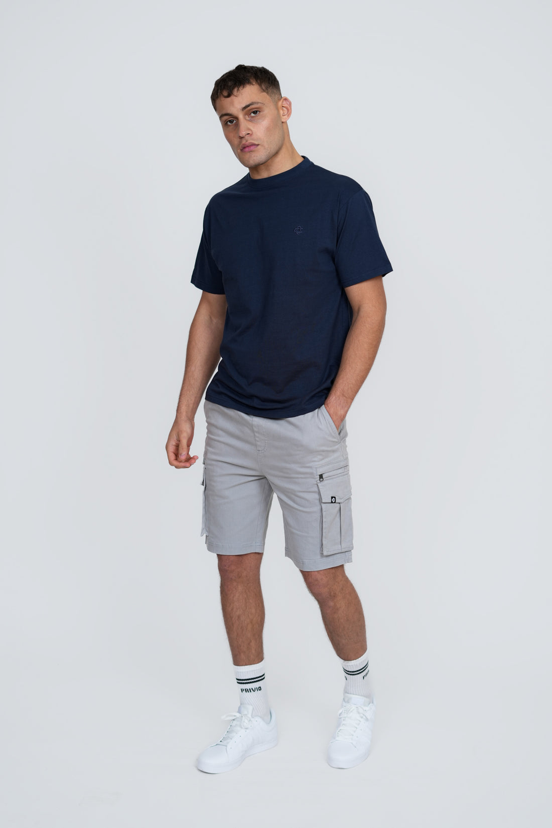 Basic Logo T-Shirt – Men's Premium Cotton Embroidered Tee