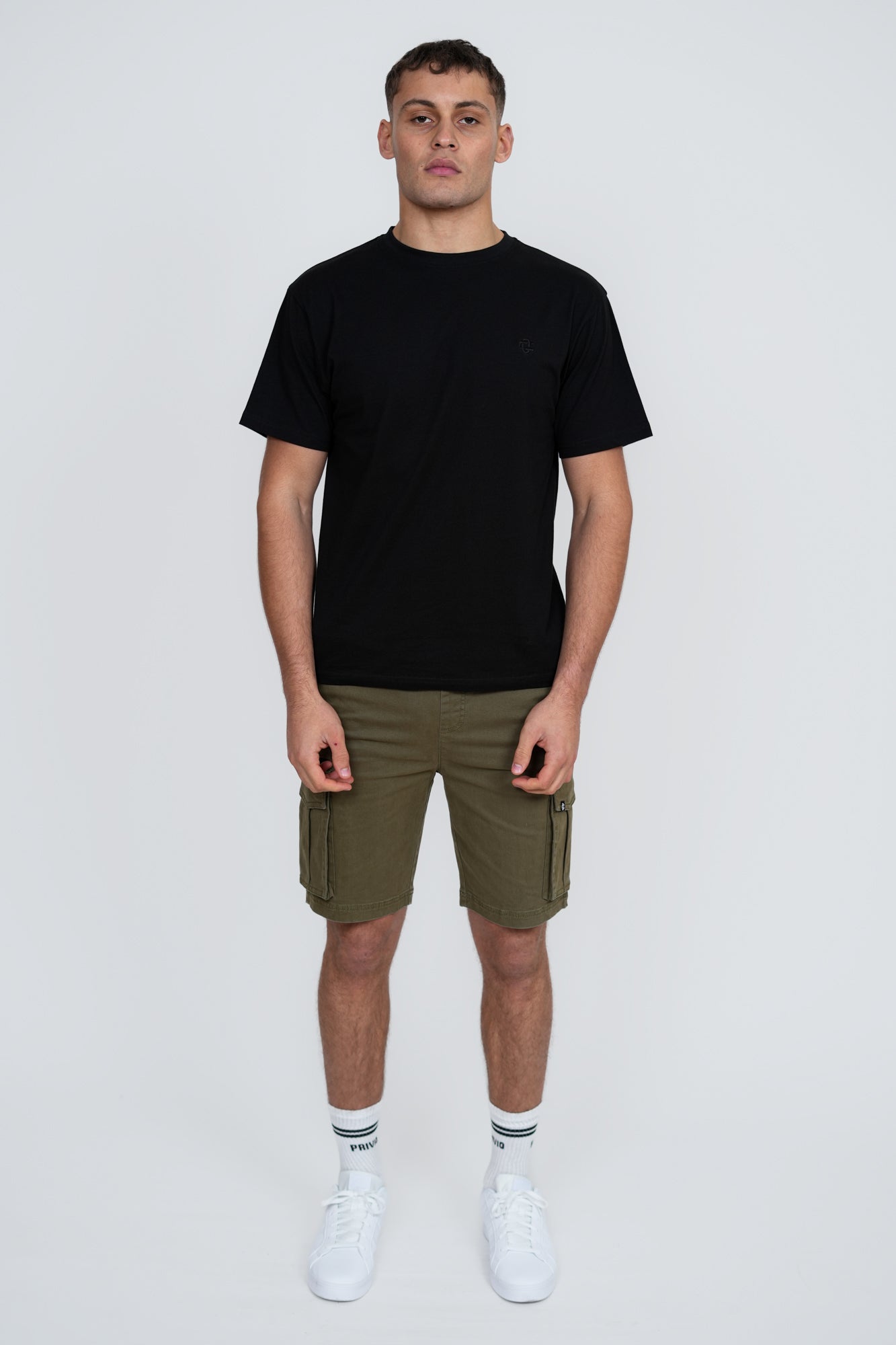 Basic Logo T-Shirt – Men's Premium Cotton Embroidered Tee