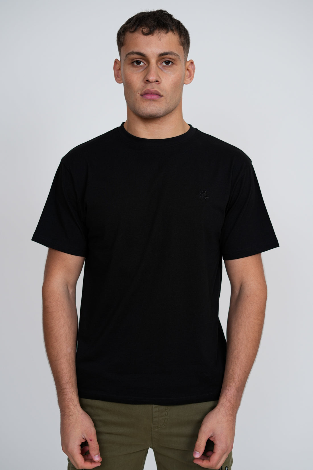 Basic Logo T-Shirt – Men's Premium Cotton Embroidered Tee