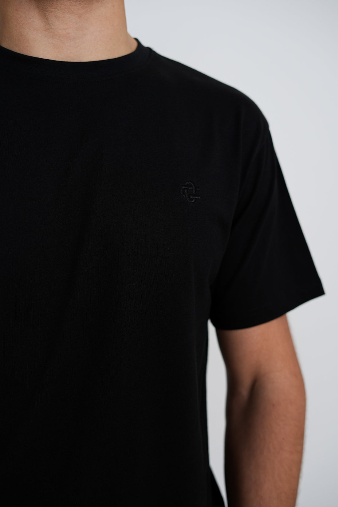 Basic Logo T-Shirt – Men's Premium Cotton Embroidered Tee