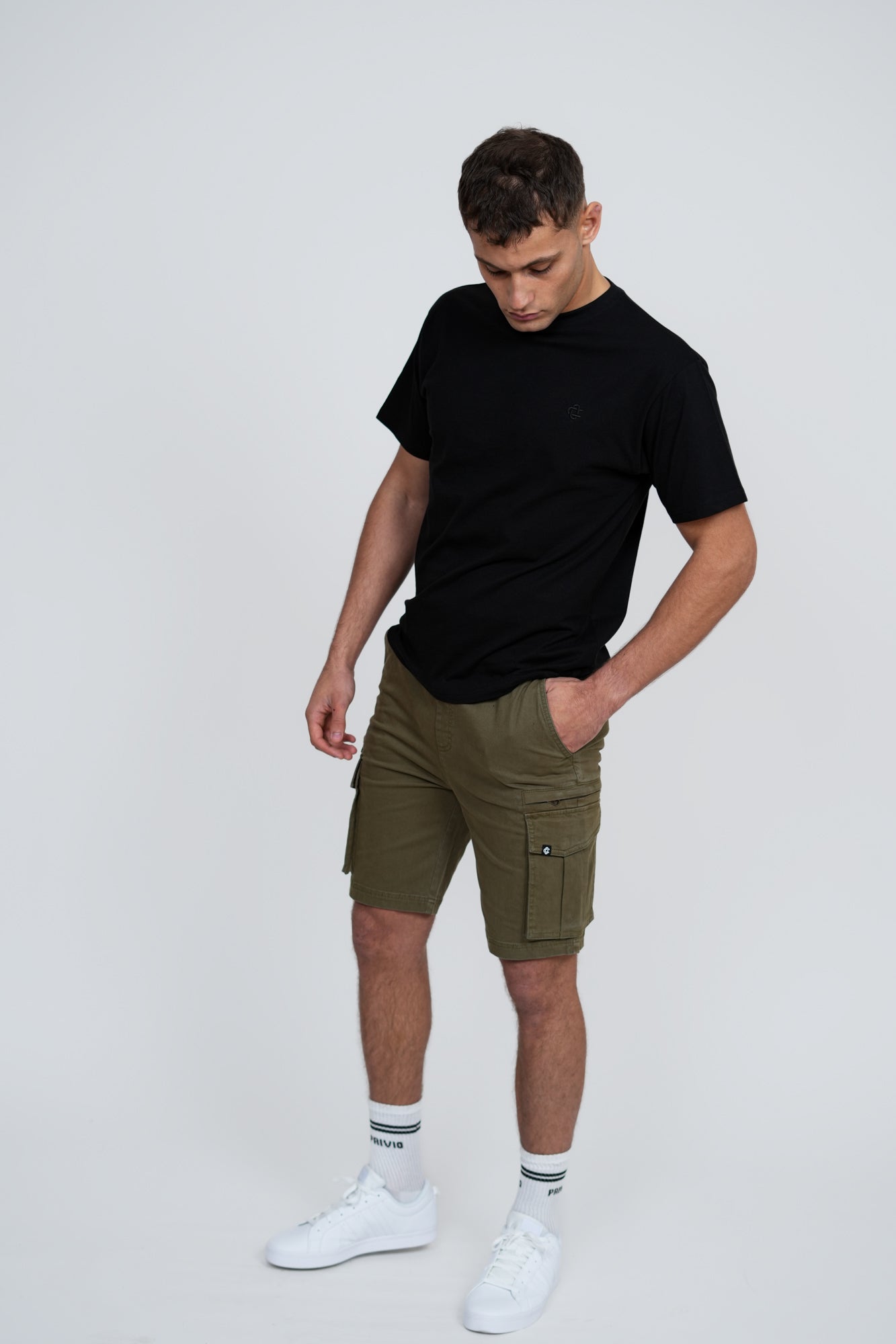 Basic Logo T-Shirt – Men's Premium Cotton Embroidered Tee