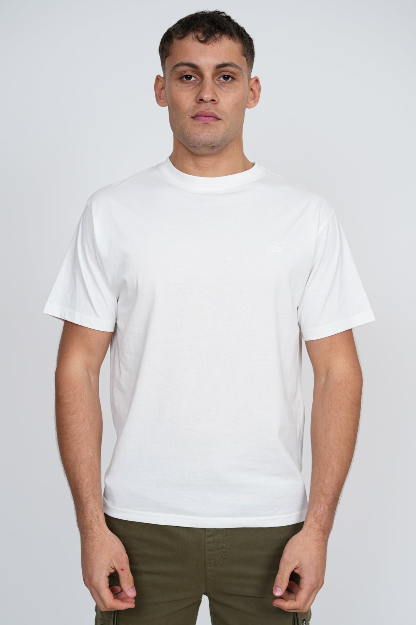 Basic Logo T-Shirt – Men's Premium Cotton Embroidered Tee
