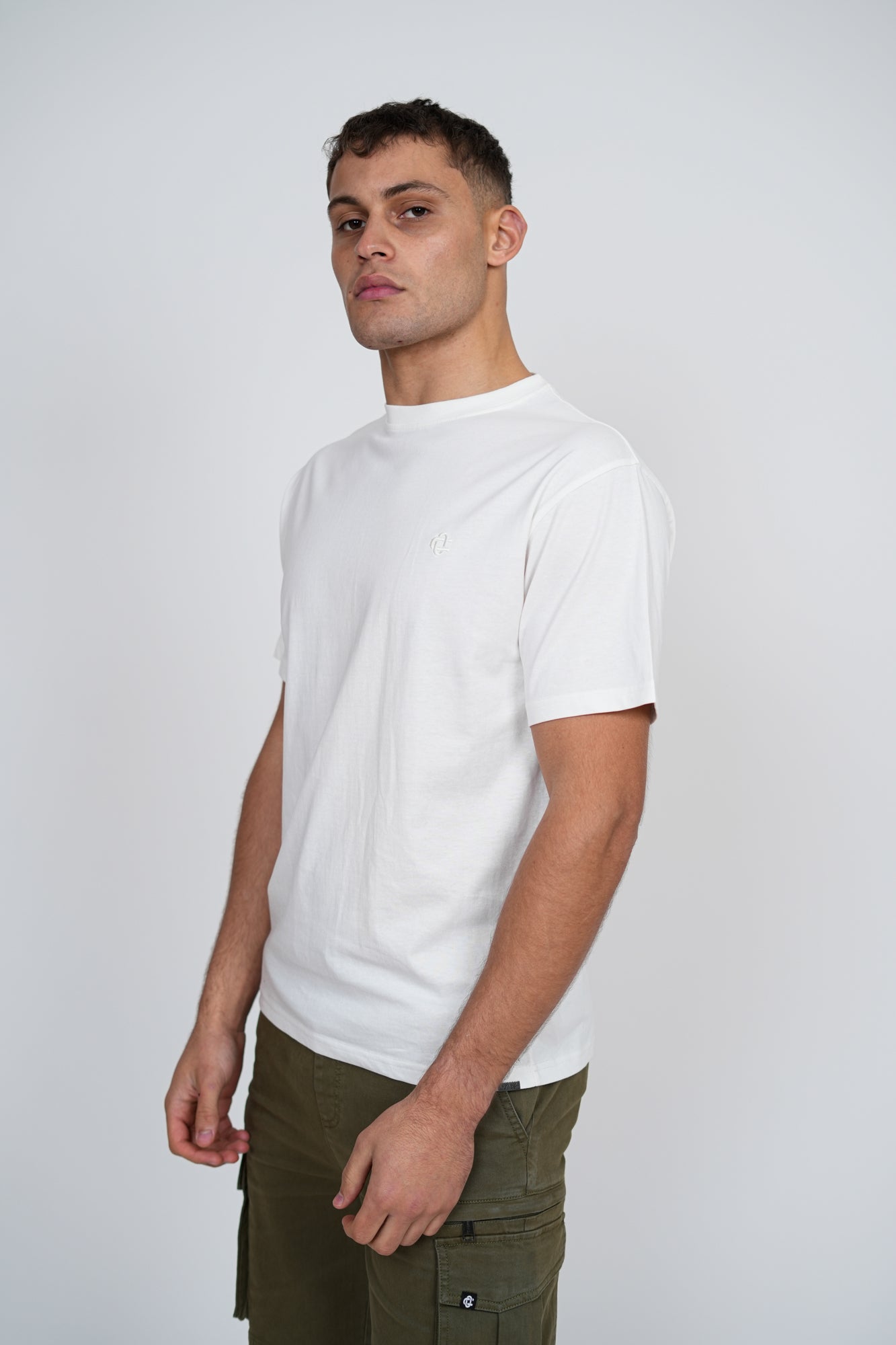 Basic Logo T-Shirt – Men's Premium Cotton Embroidered Tee