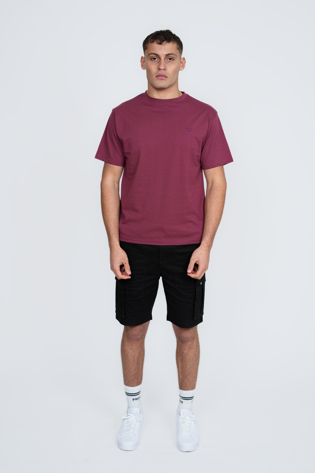 Basic Logo T-Shirt – Men's Premium Cotton Embroidered Tee