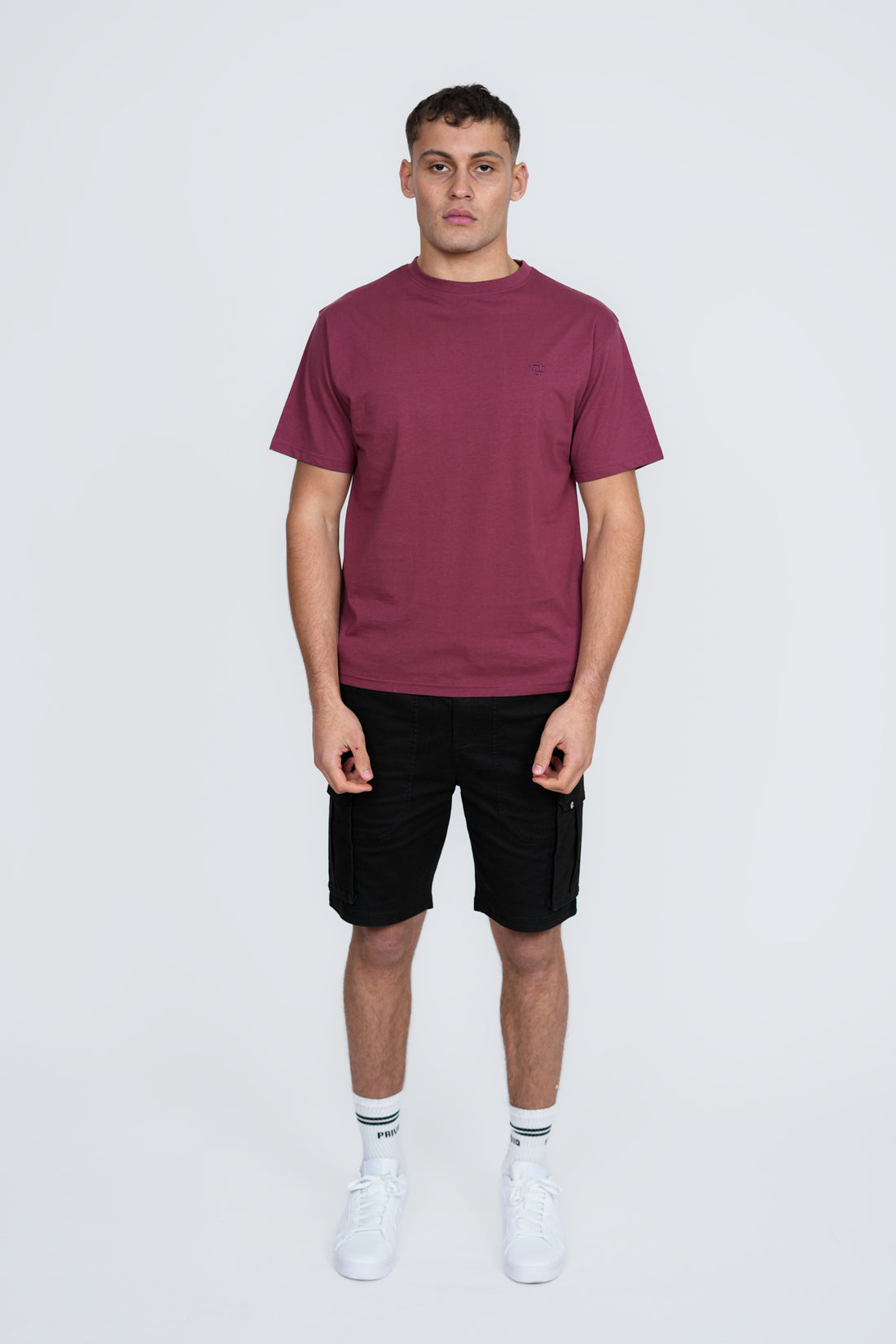 Basic Logo T-Shirt – Men's Premium Cotton Embroidered Tee