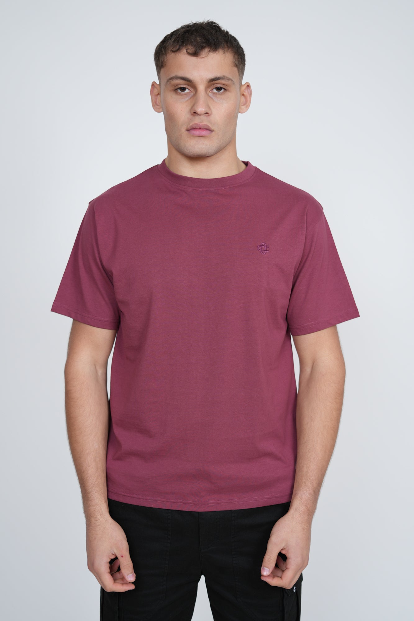 Basic Logo T-Shirt – Men's Premium Cotton Embroidered Tee