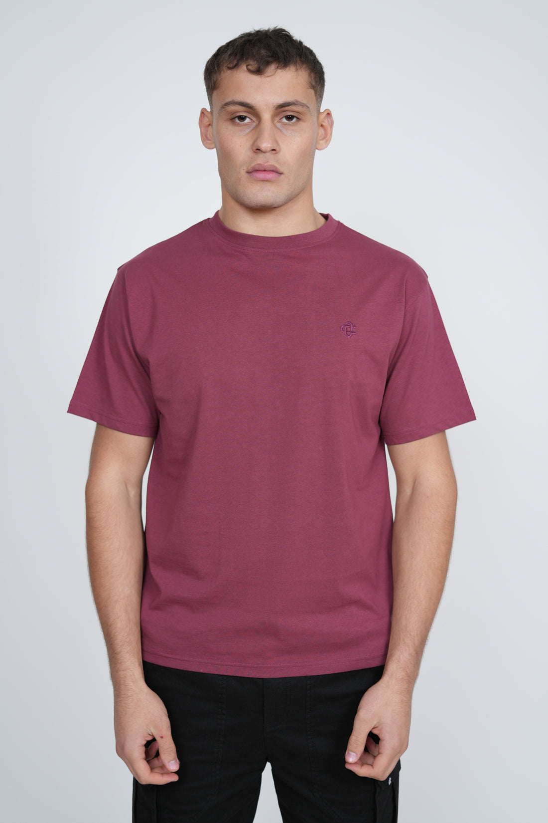 Basic Logo T-Shirt – Men's Premium Cotton Embroidered Tee