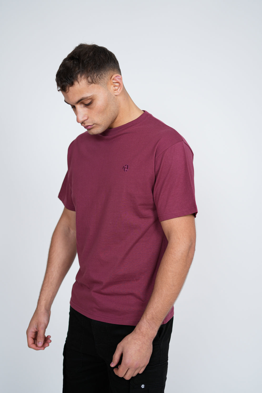 Basic Logo T-Shirt – Men's Premium Cotton Embroidered Tee