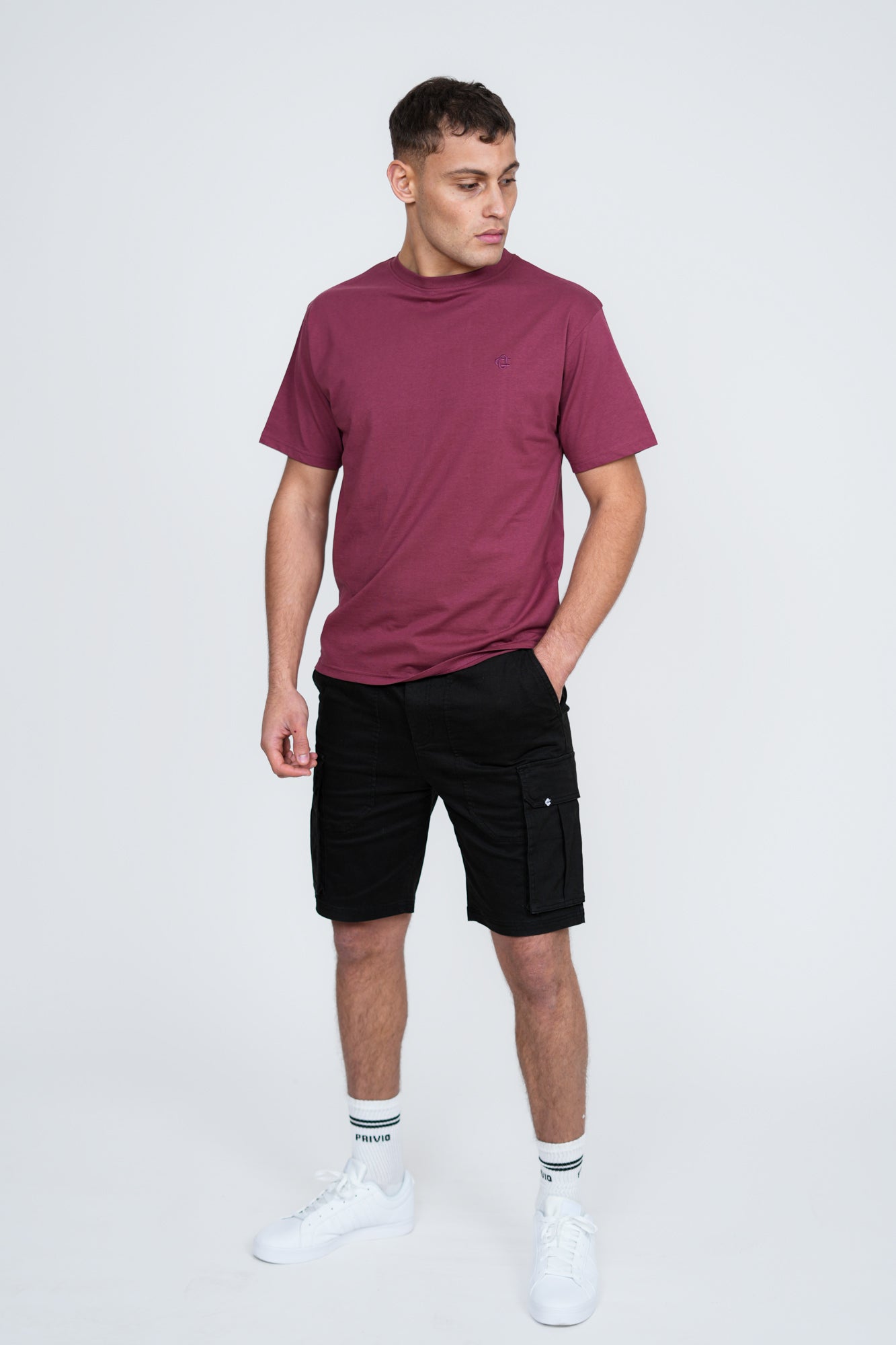Basic Logo T-Shirt – Men's Premium Cotton Embroidered Tee