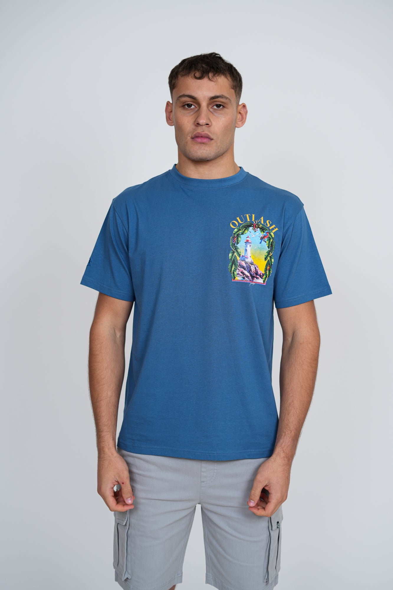 Mediterranean Paradise T-Shirt | Men's Premium Cotton Graphic Tee | Outlash Tropical Streetwear