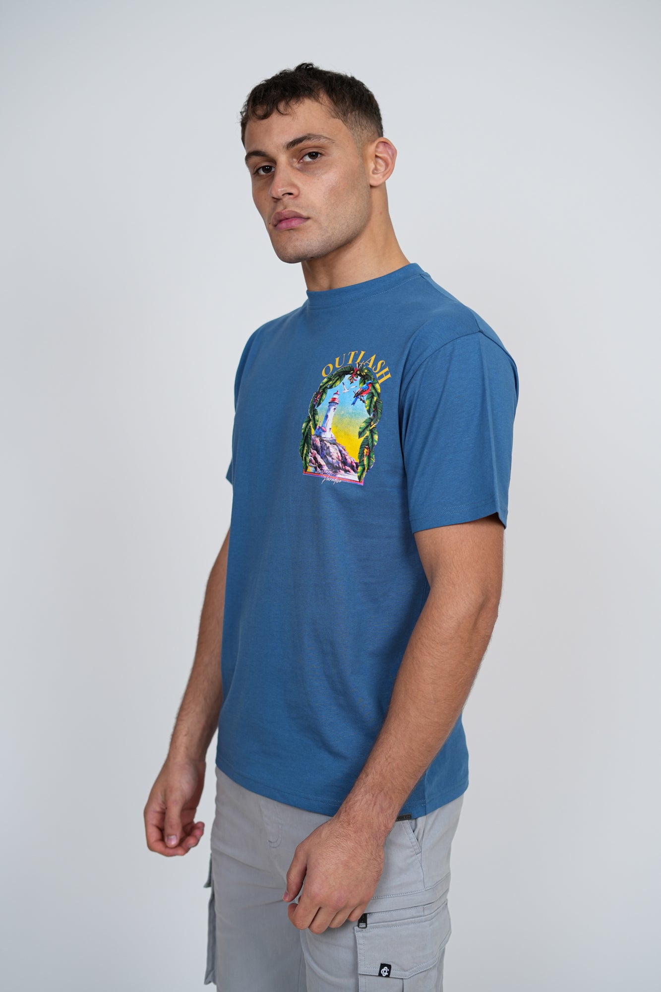Mediterranean Paradise T-Shirt | Men's Premium Cotton Graphic Tee | Outlash Tropical Streetwear