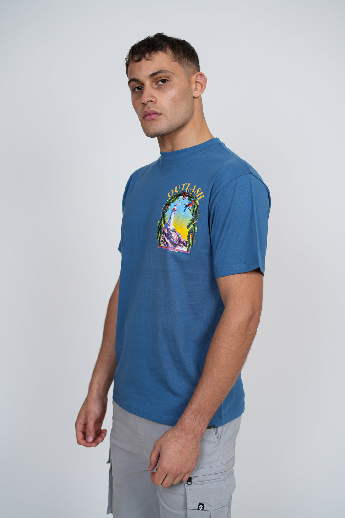 Mediterranean Paradise T-Shirt | Men's Premium Cotton Graphic Tee | Outlash Tropical Streetwear