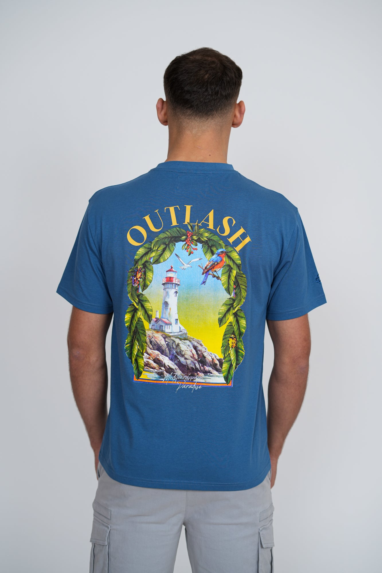 Mediterranean Paradise T-Shirt | Men's Premium Cotton Graphic Tee | Outlash Tropical Streetwear
