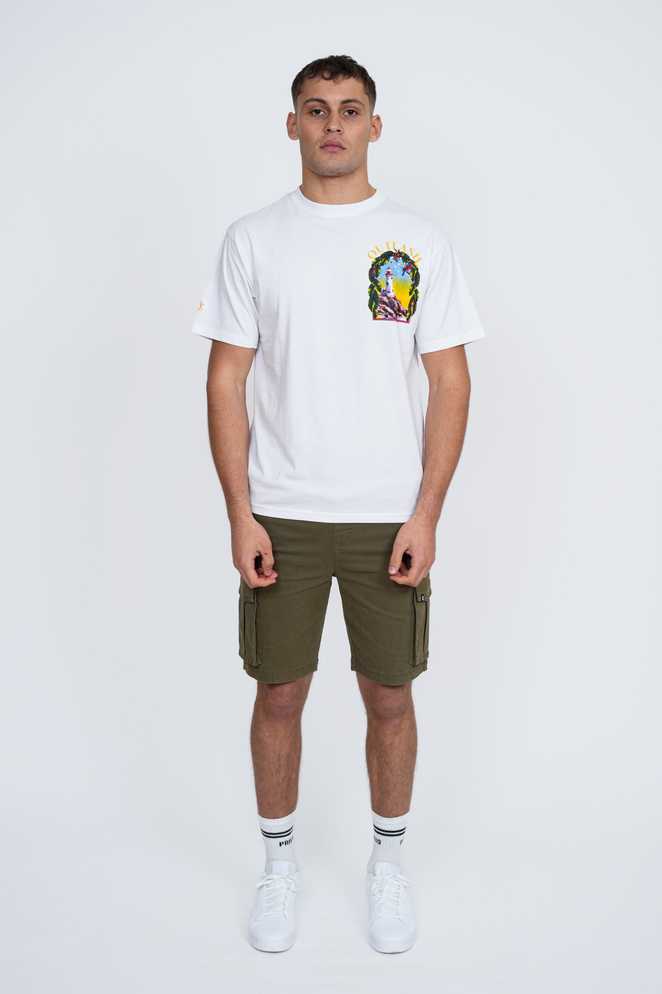 Mediterranean Paradise T-Shirt | Men's Premium Cotton Graphic Tee | Outlash Tropical Streetwear
