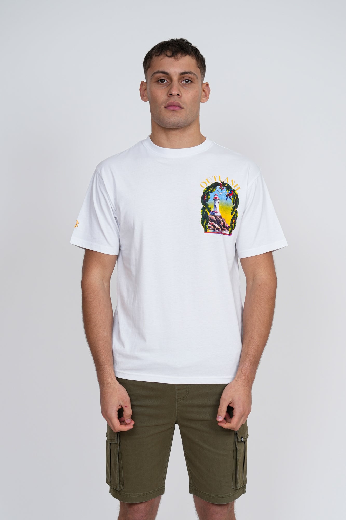 Mediterranean Paradise T-Shirt | Men's Premium Cotton Graphic Tee | Outlash Tropical Streetwear
