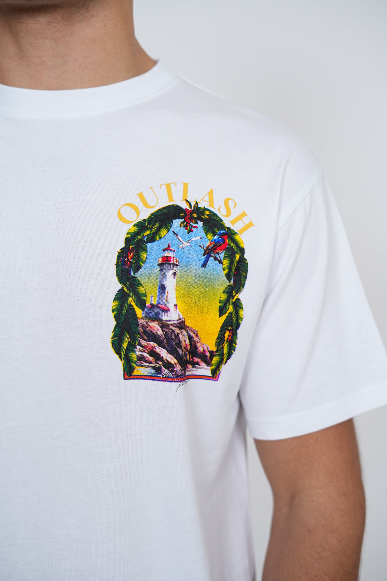Mediterranean Paradise T-Shirt | Men's Premium Cotton Graphic Tee | Outlash Tropical Streetwear