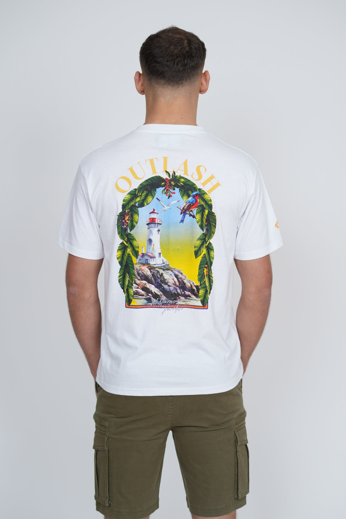 Mediterranean Paradise T-Shirt | Men's Premium Cotton Graphic Tee | Outlash Tropical Streetwear