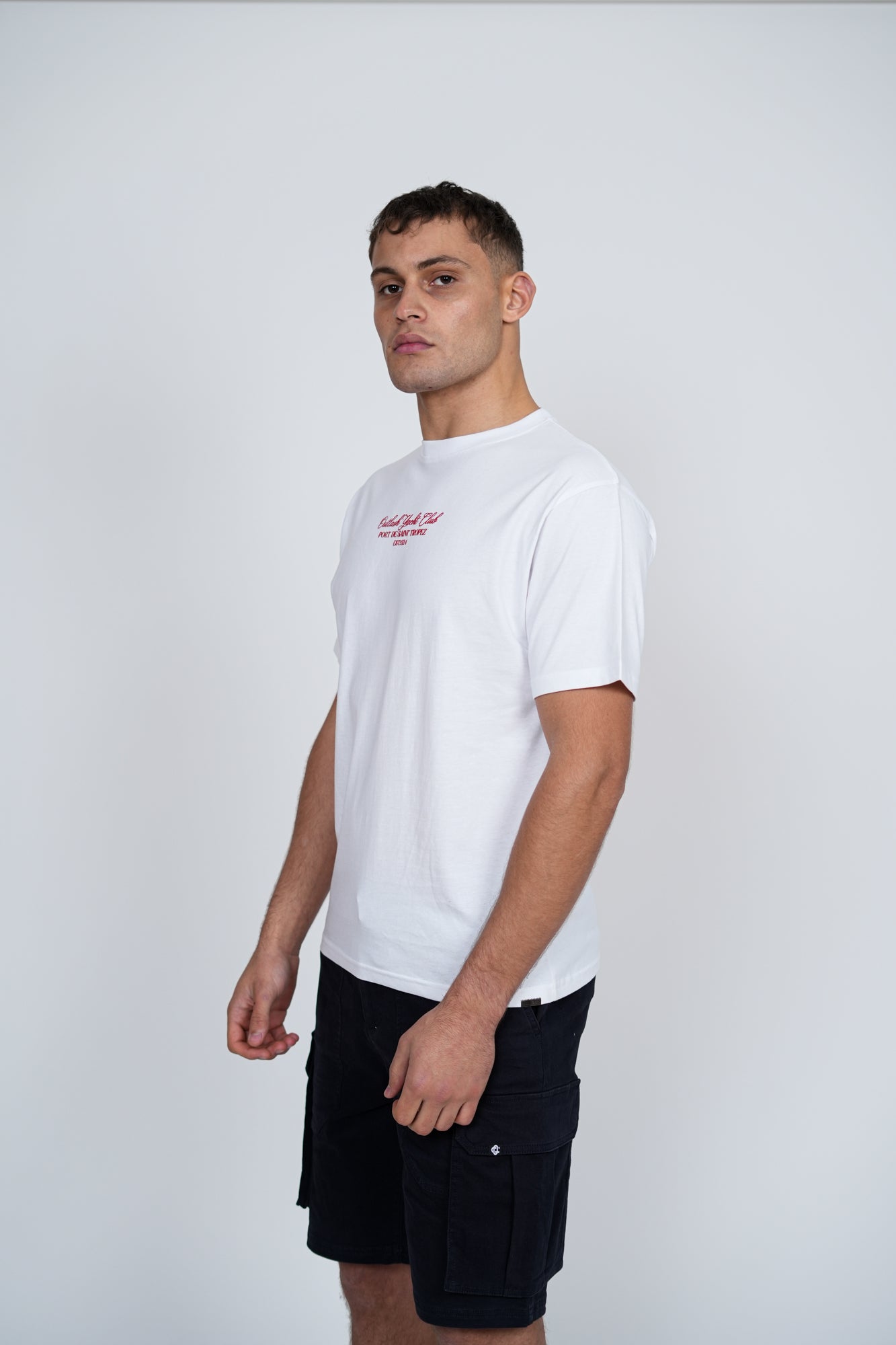 Yacht Club T-Shirt | Men's Premium Cotton Graphic Tee | Embroidered Logo Luxury Streetwear