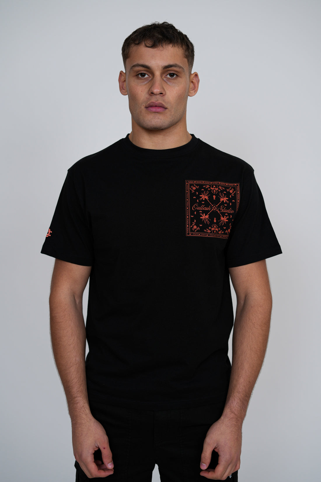 Bandana Print T-Shirt | Men's Premium Cotton Graphic Tee | Embroidered Logo Street Style